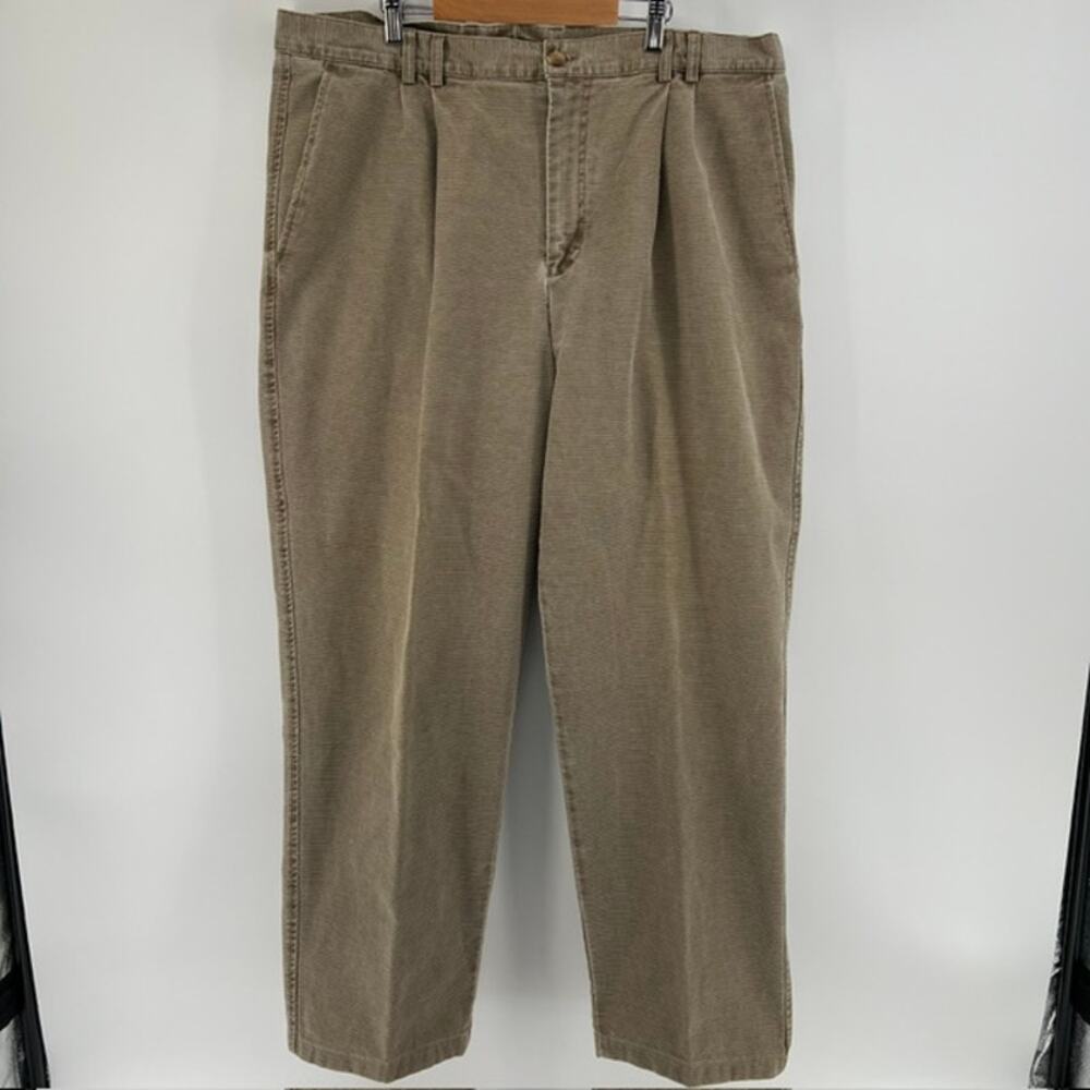 VTG The Territory Ahead Cotton Chino Pants Mens 40 Tan Pleated 90s OutdoorCasual
